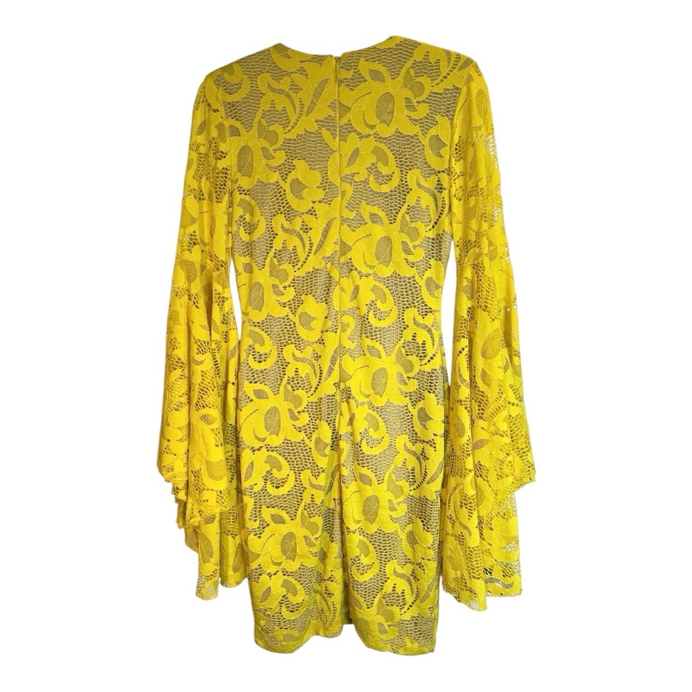 Va Va Voom Yellow Bell Sleeve Sheath Dress - Picture 6 of 9